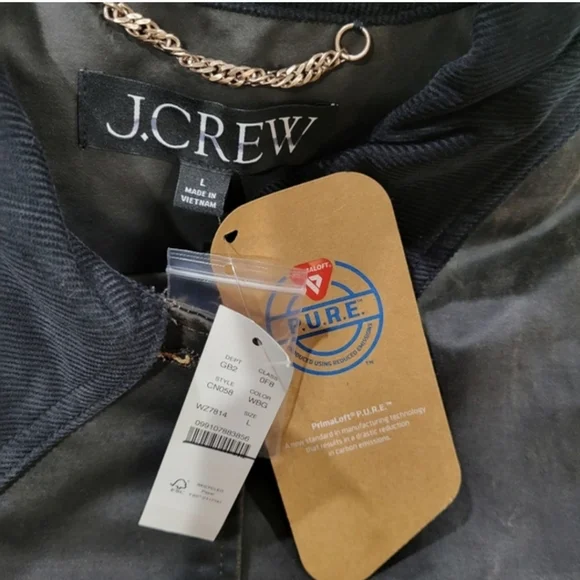 J Crew Coated Barn Jacket™ CN058 NWT $278 Washed Black Grey Combo - Picture 8 of 8